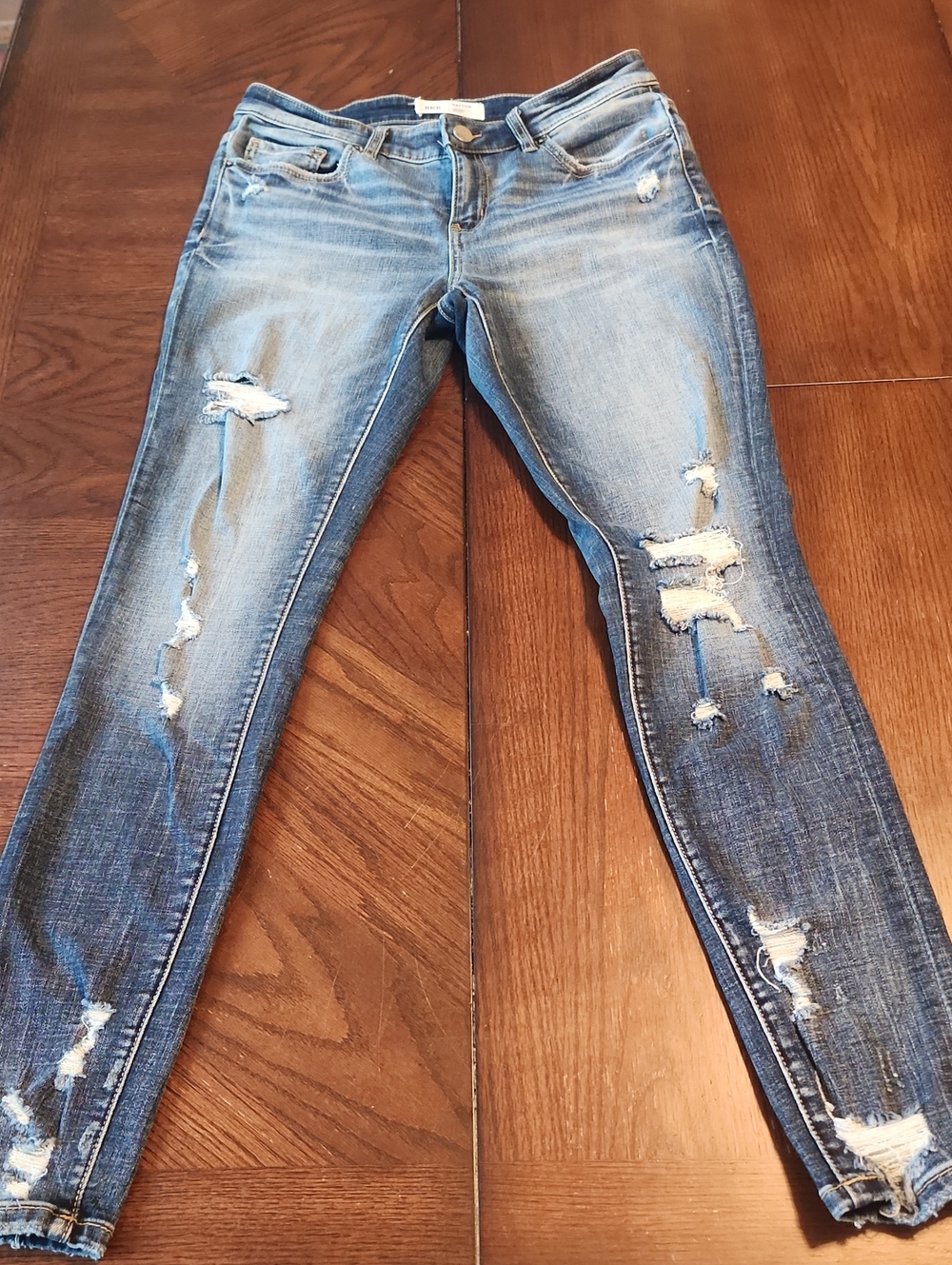 BKE Women's Payton Skinny Distressed Blue Jeans, Women's, Size 27x31.5